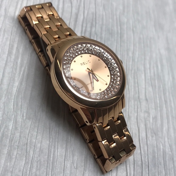 Relic Accessories - Relic rose gold and crystal stainless steel watch